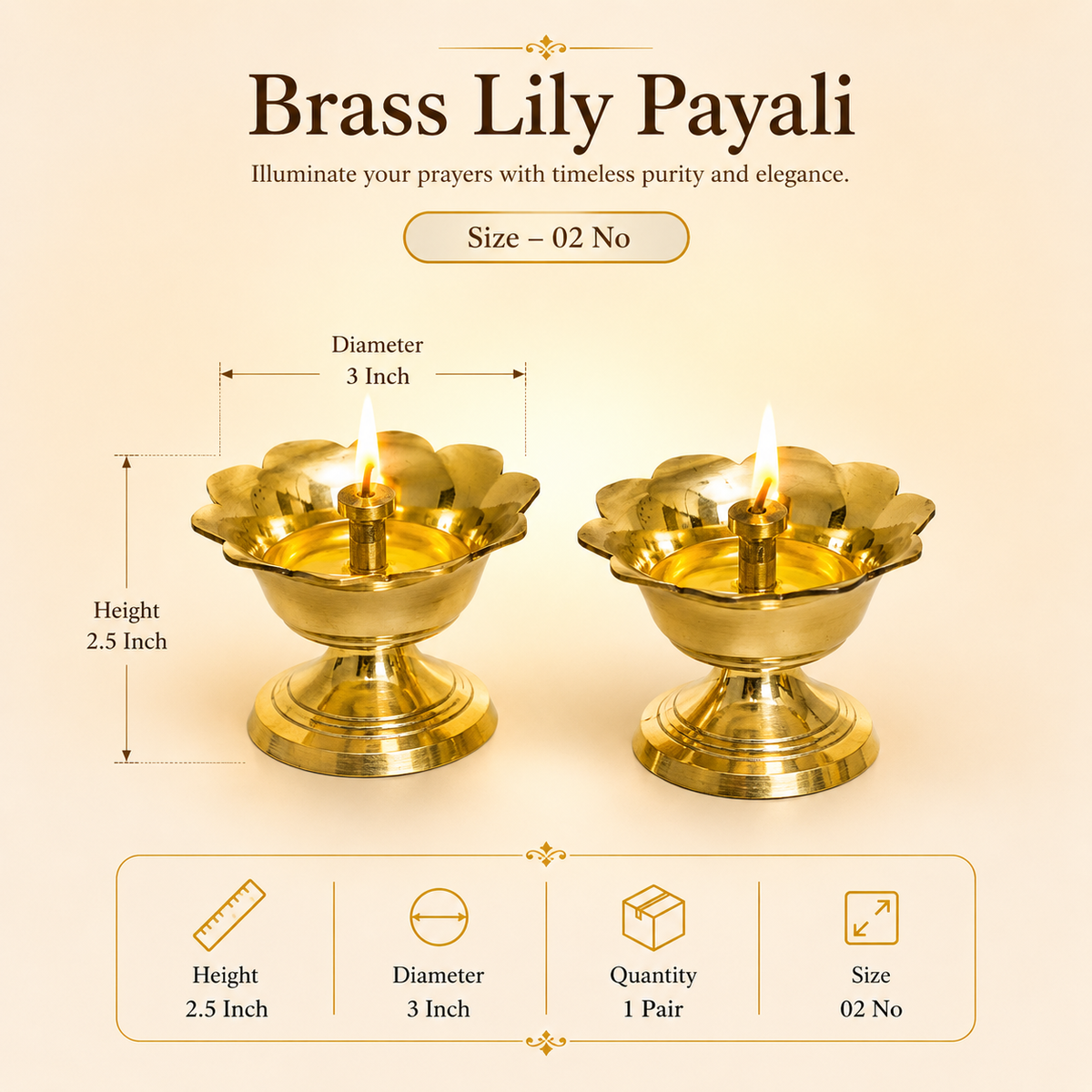 Brass Lily Payali / Diya
