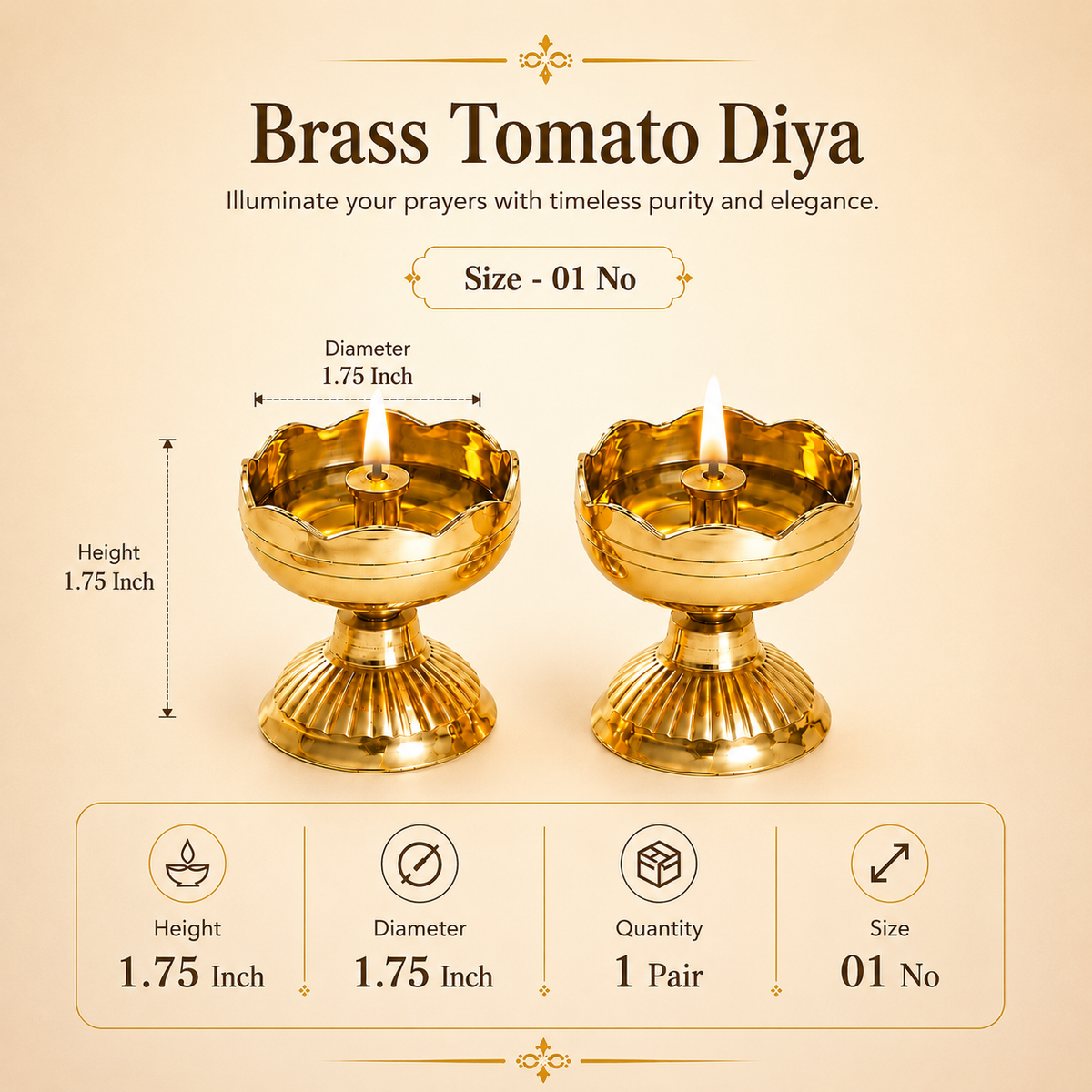 Brass Tomato Diya