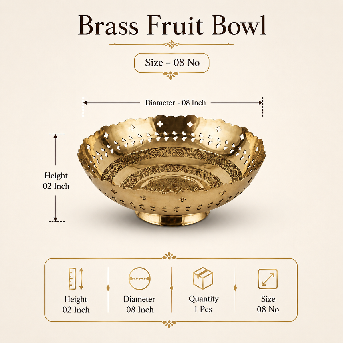 Brass Fruit / Flower Bowl