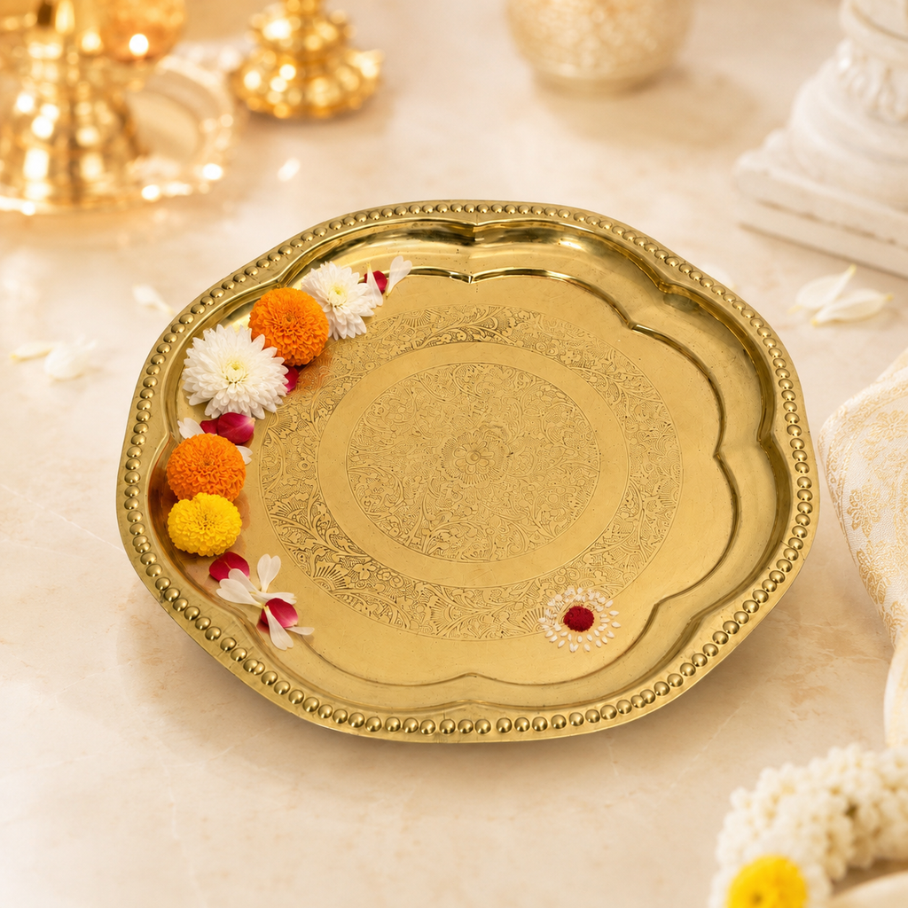 Brass Gulzaar Aarti Plate