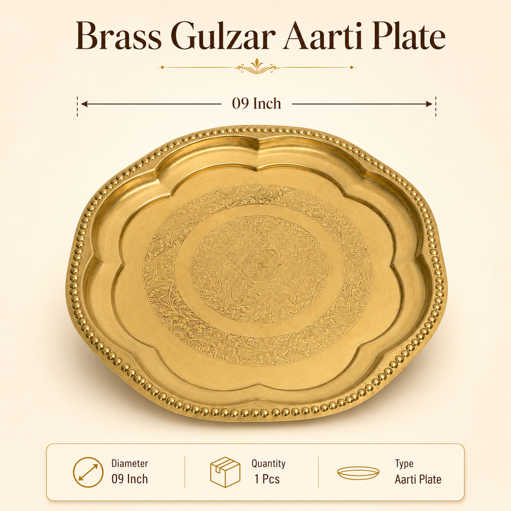 Brass Gulzaar Aarti Plate