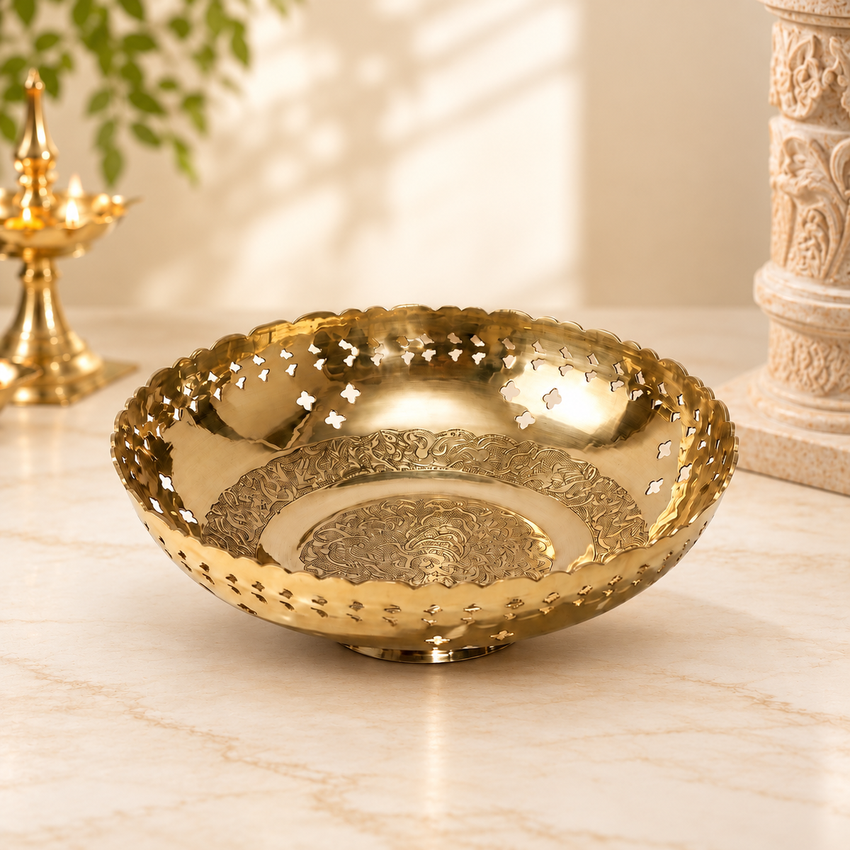 Brass Fruit / Flower Bowl