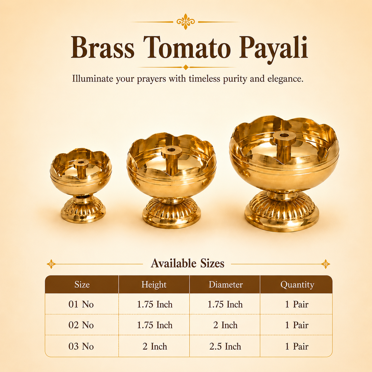 Brass Tomato Diya