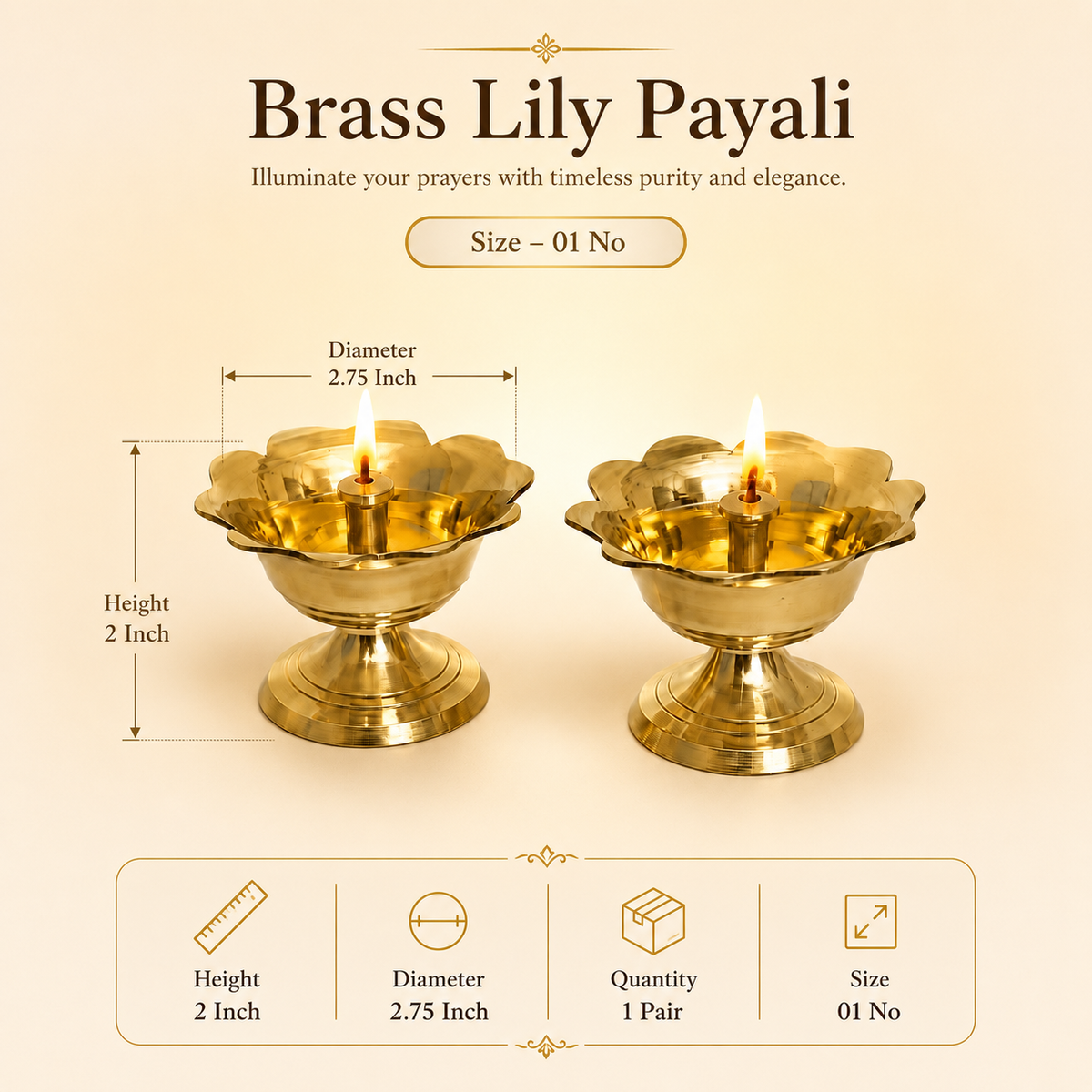 Brass Lily Payali / Diya