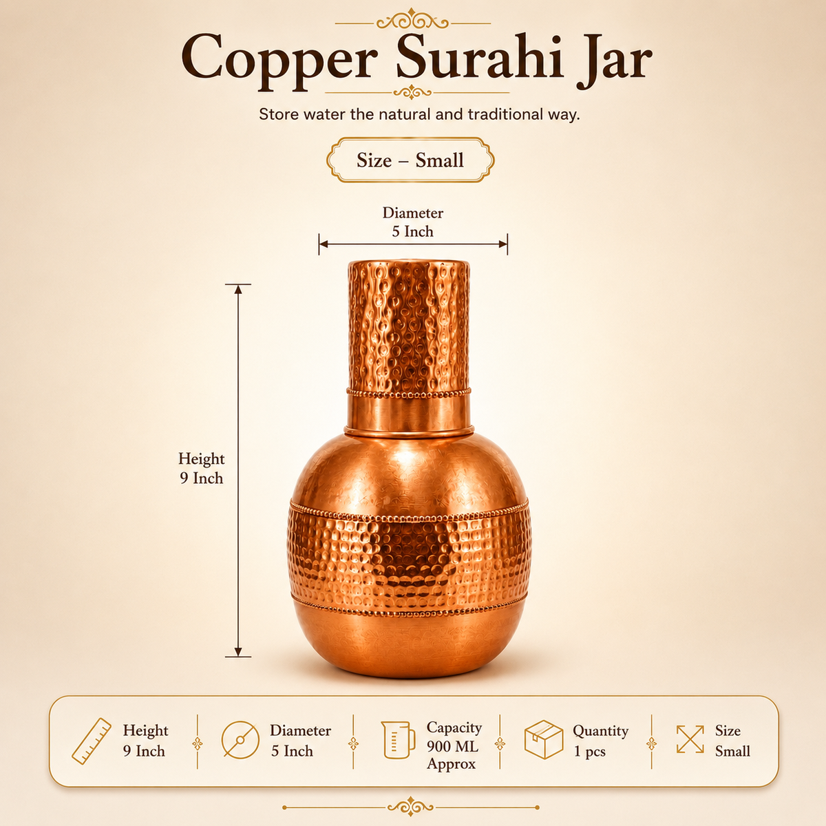 Copper Surahi Jar