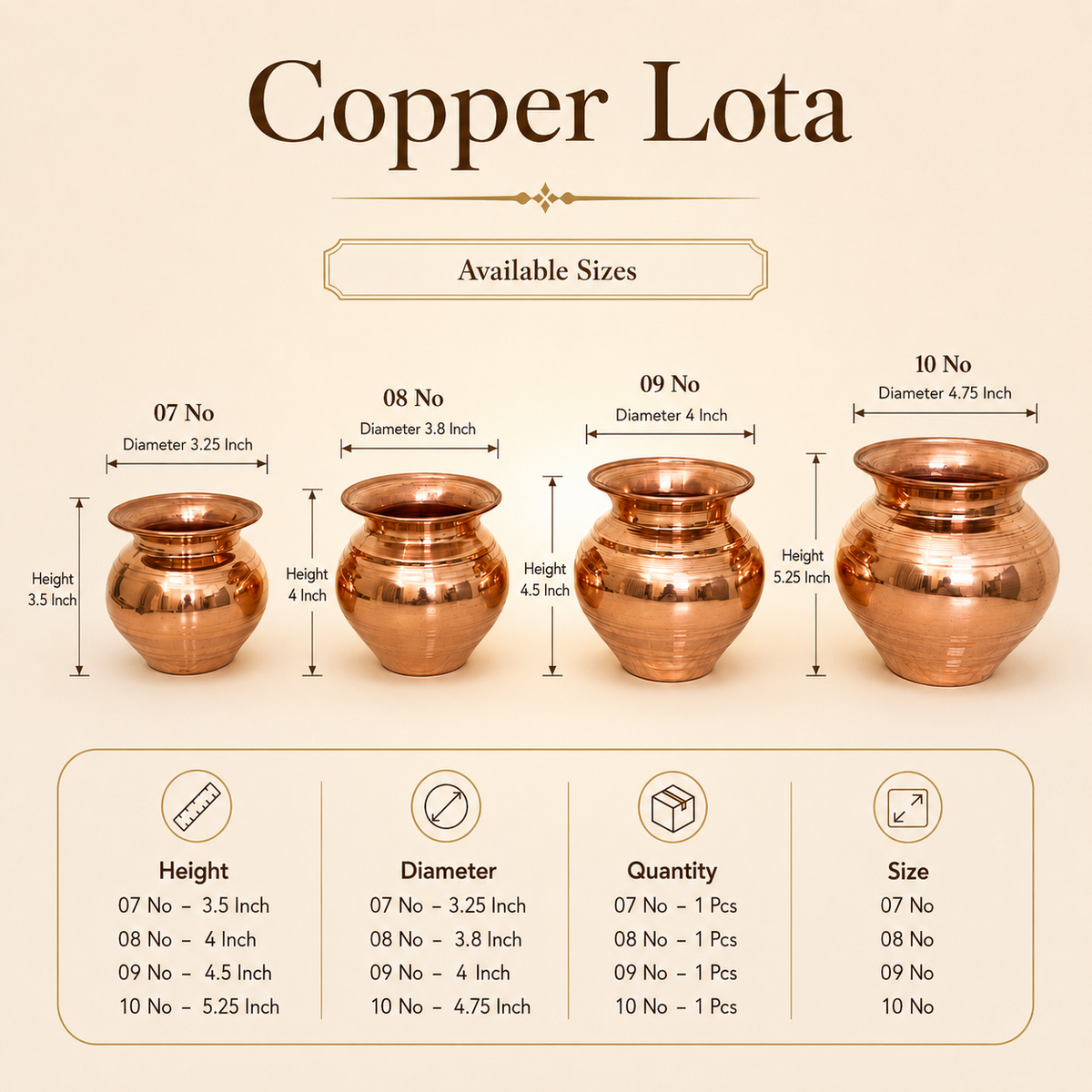 Copper Lota / Kalash