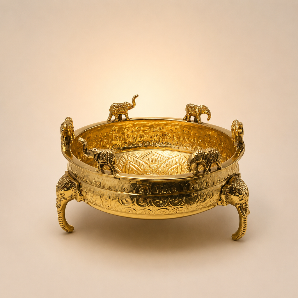 Brass Elephant Urli