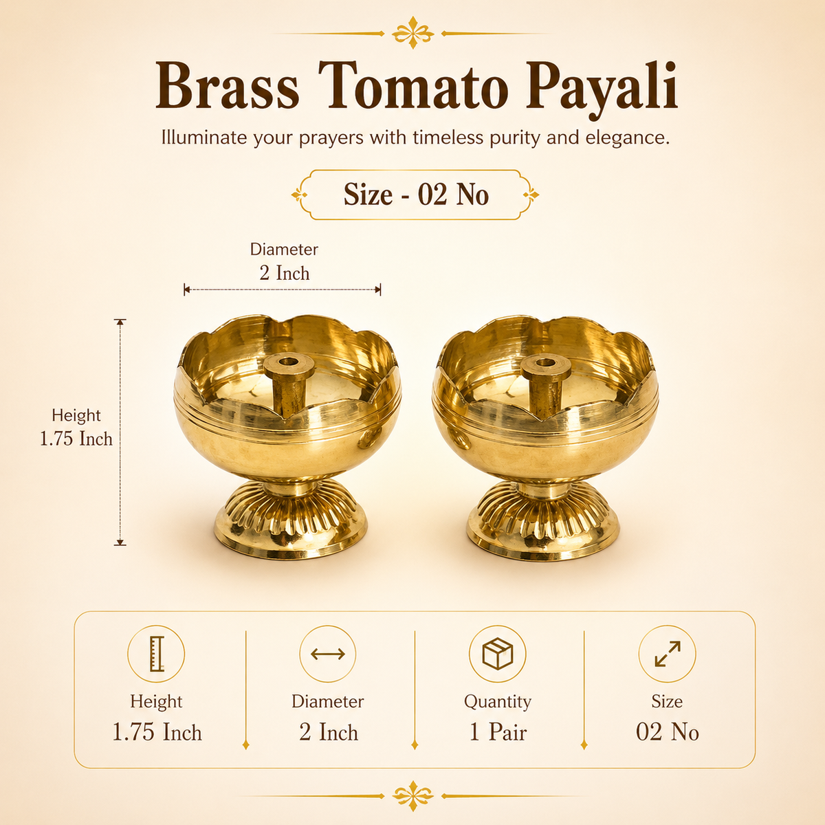 Brass Tomato Diya