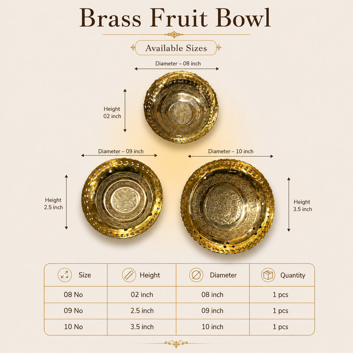 Brass Fruit / Flower Bowl