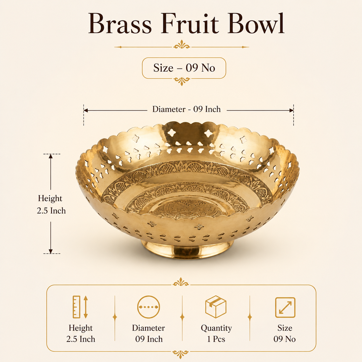 Brass Fruit / Flower Bowl
