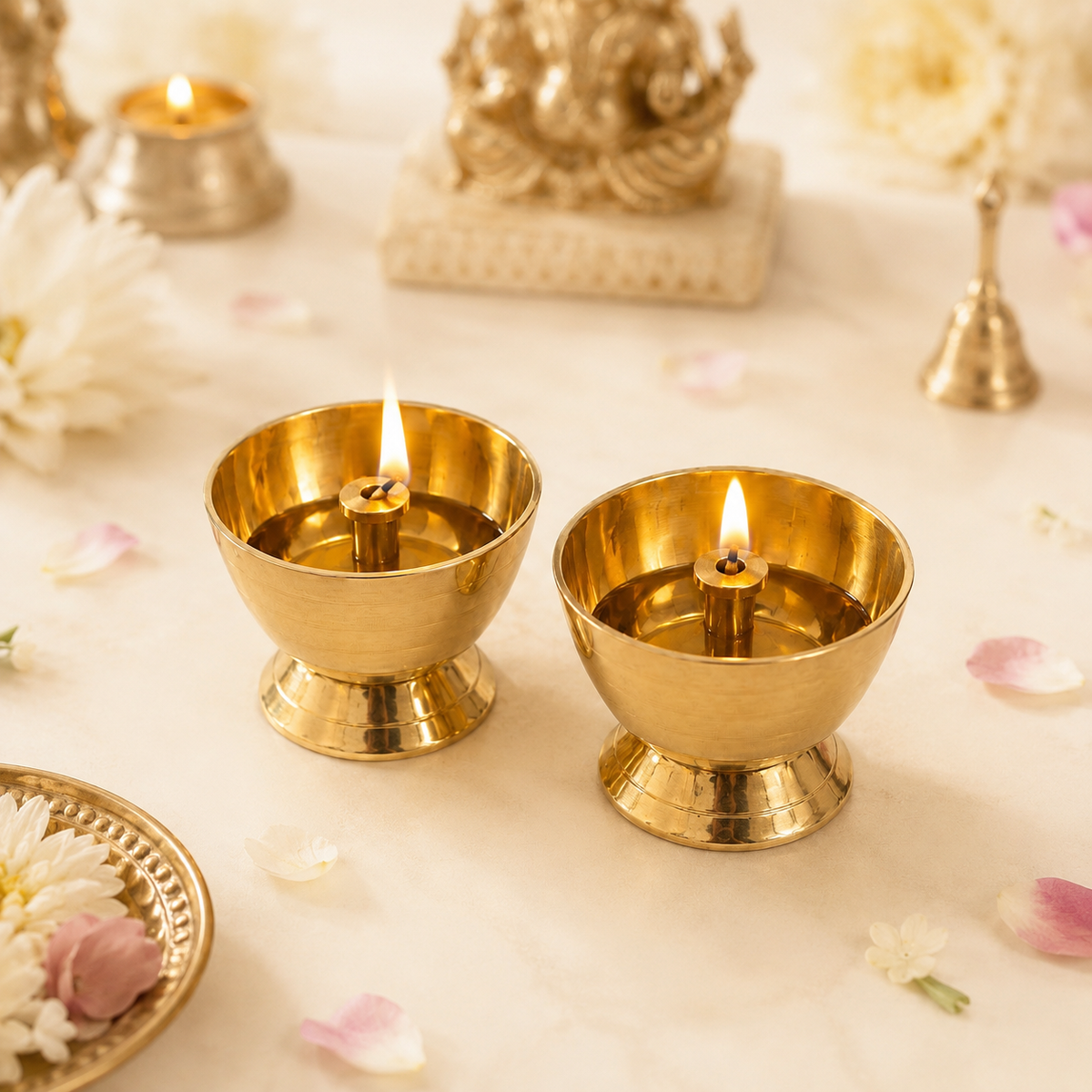 Brass Flat Payali / Diya