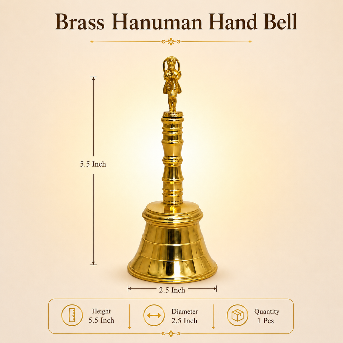 Brass PVD Nandi Hand Bell