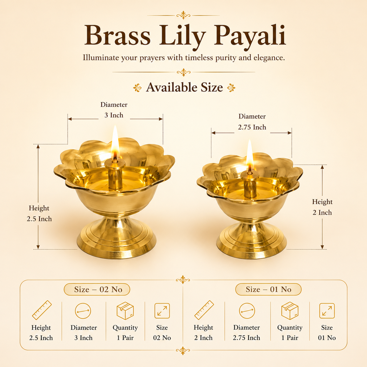Brass Lily Payali / Diya