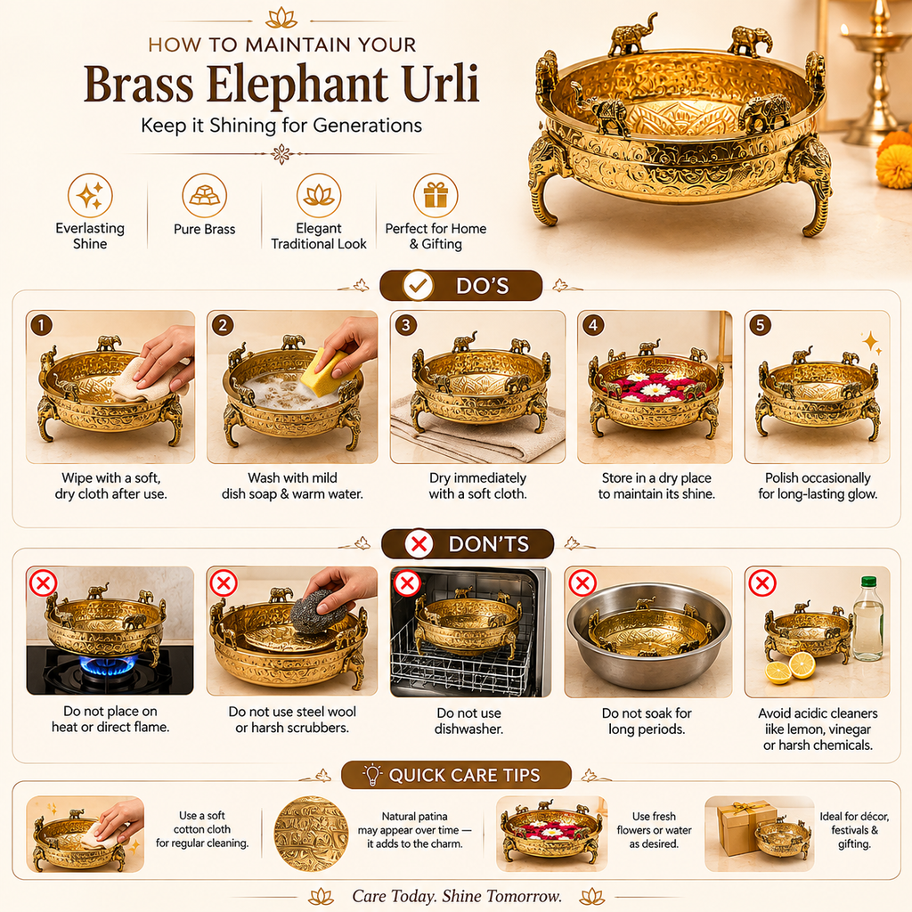 Brass Elephant Urli