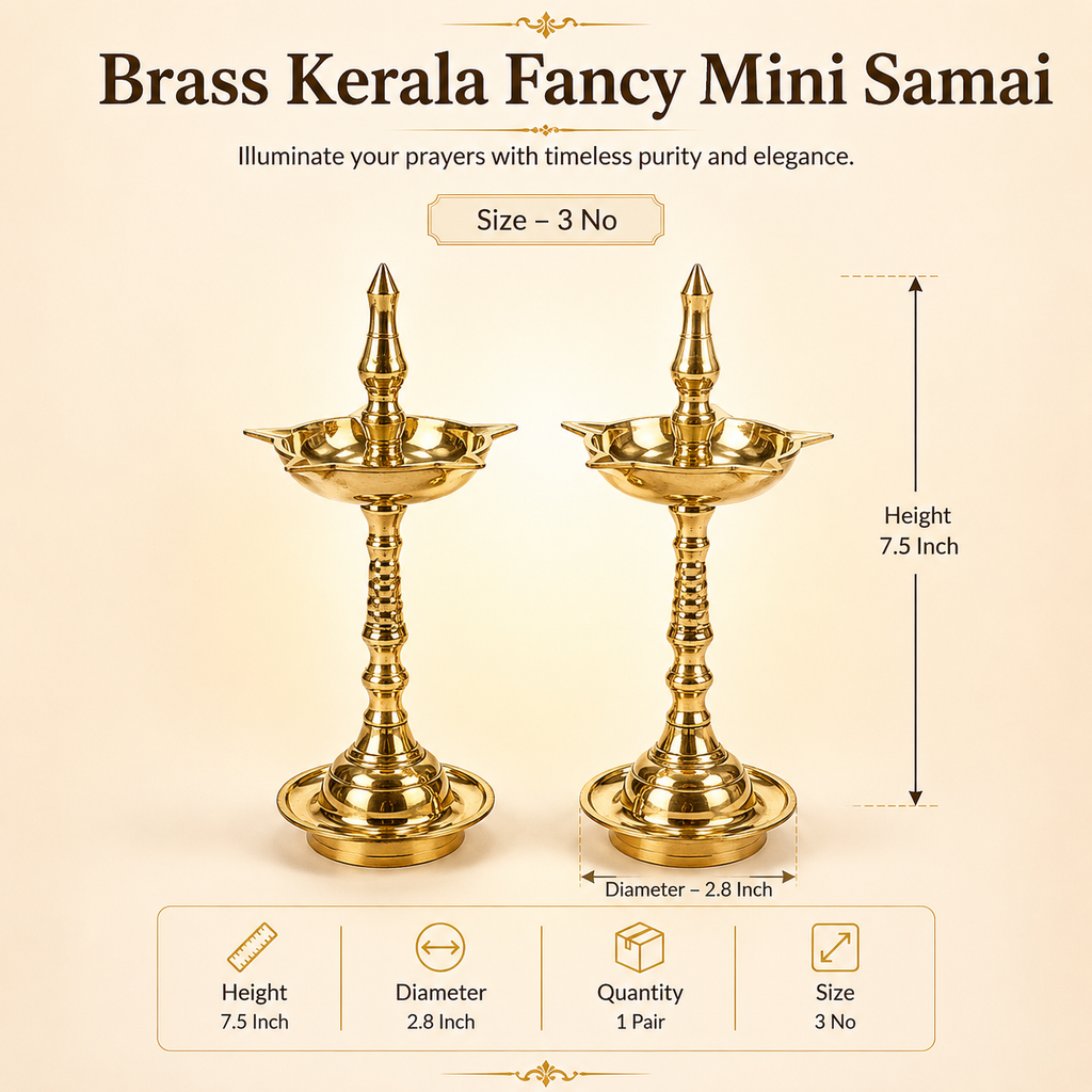 Brass Kerala Fancy Mini Samai