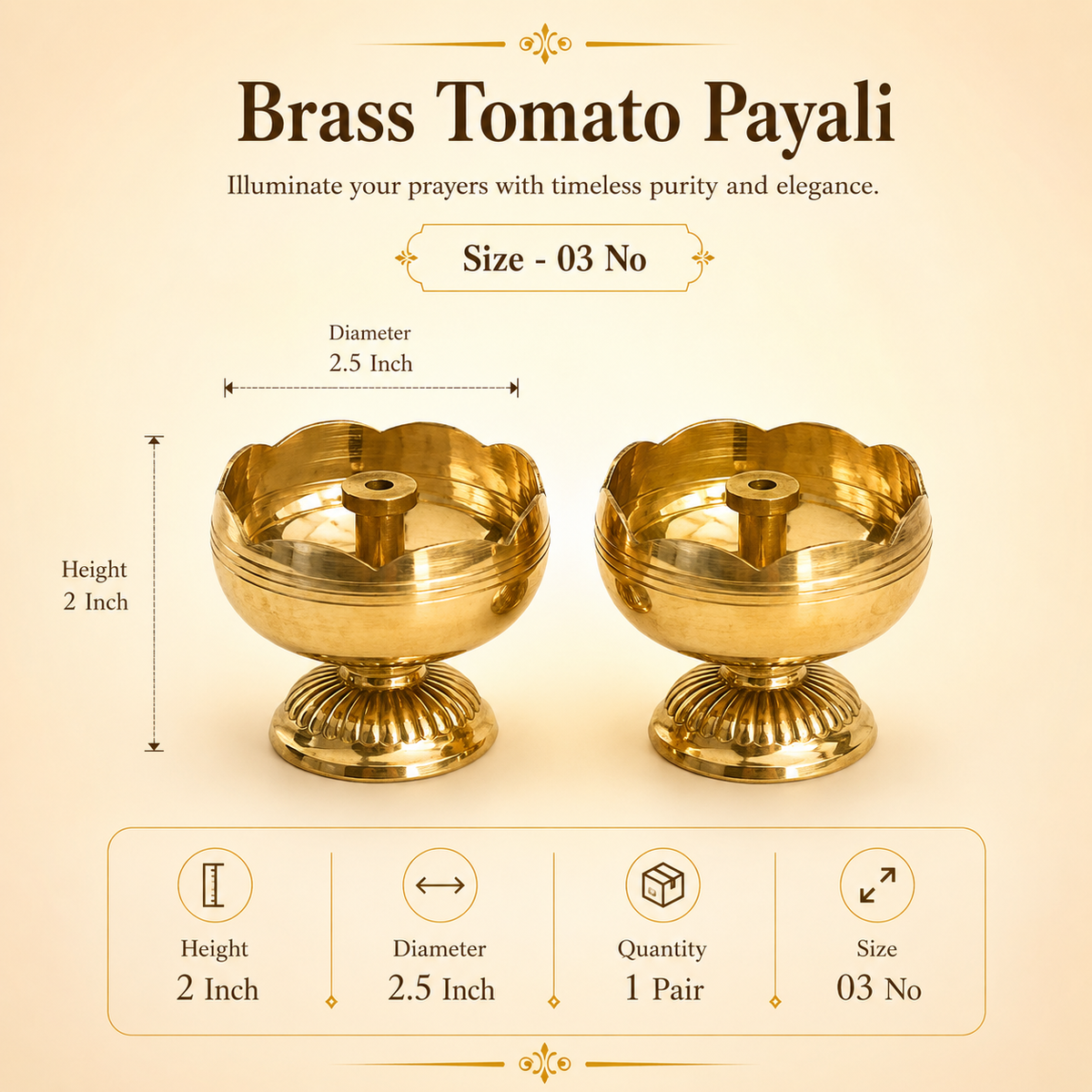 Brass Tomato Diya
