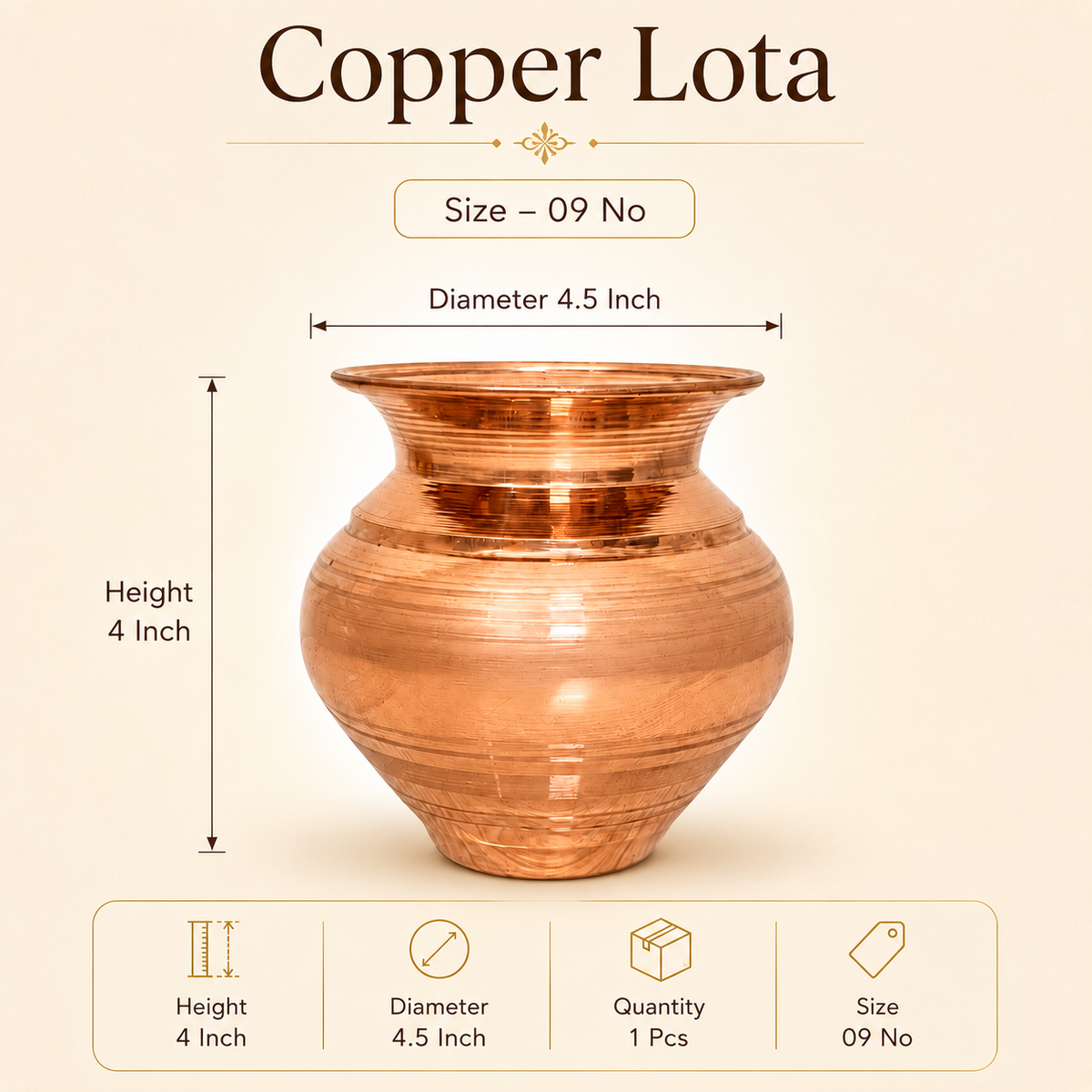 Copper Lota / Kalash