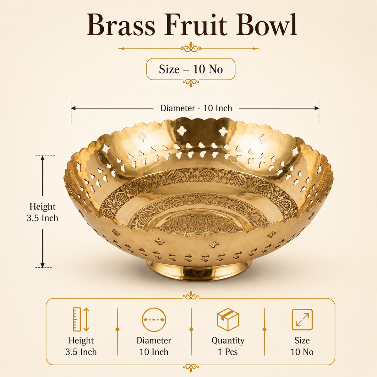 Brass Fruit / Flower Bowl