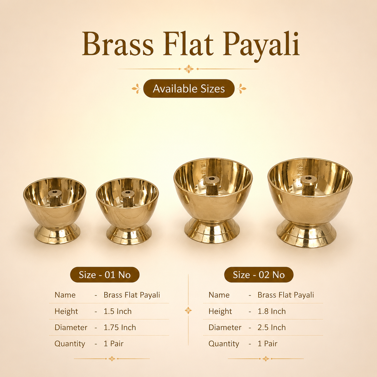 Brass Flat Payali / Diya